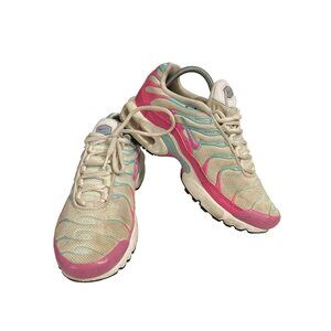 Nike 718071 Air Max Plus GS Youth 6Y White Pink Blue Mesh Running sneaker Shoes
